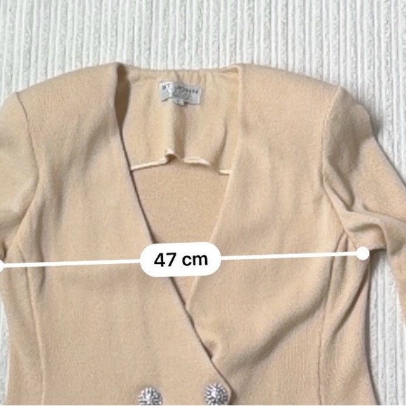 Vintage St. John Evening By Marie Gray Women's Cream Knit Blazer - Picture 5 of 9